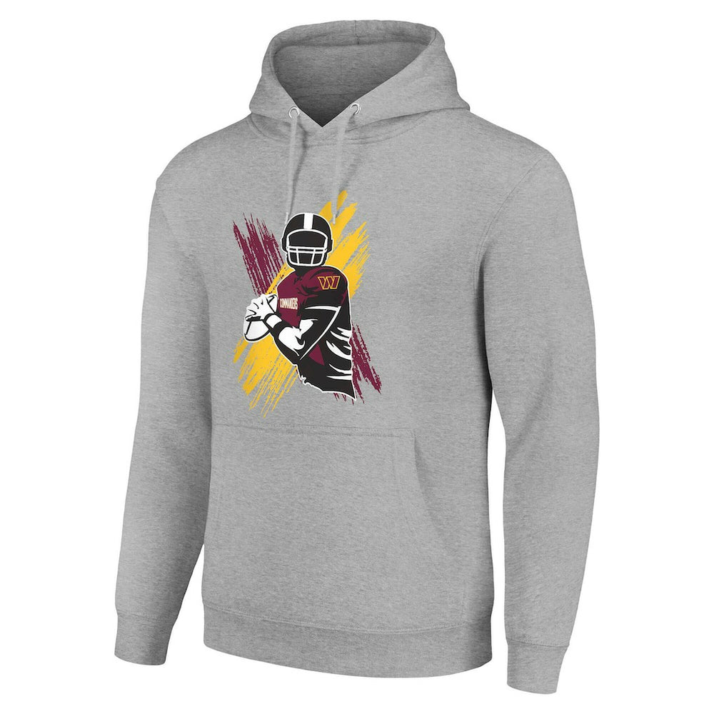 Washington Commanders Starter Player X Fleece Pullover Hoodie - Heather Gray Hoodies