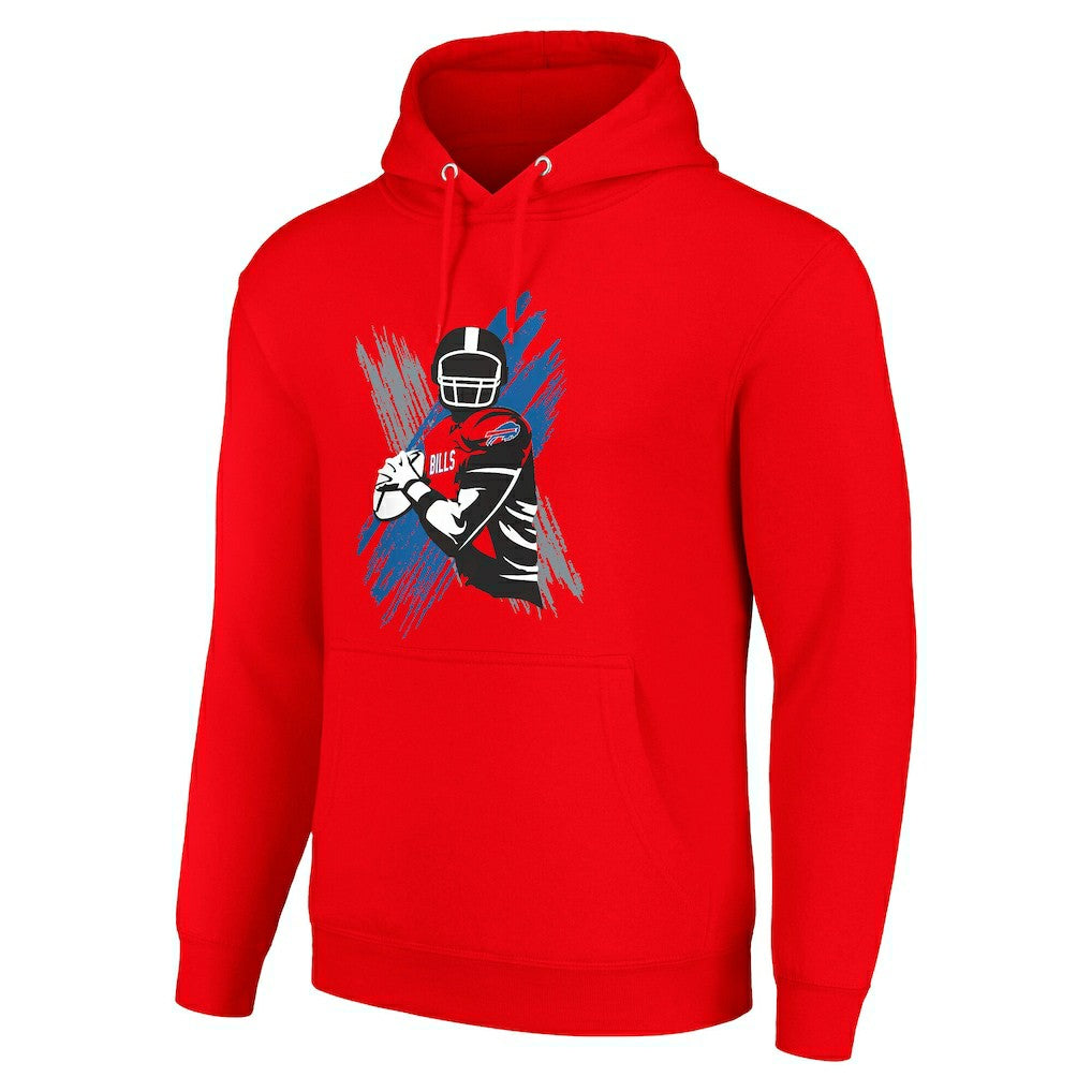 Buffalo Bills Starter Player X Fleece Pullover Hoodie - Red Hoodies