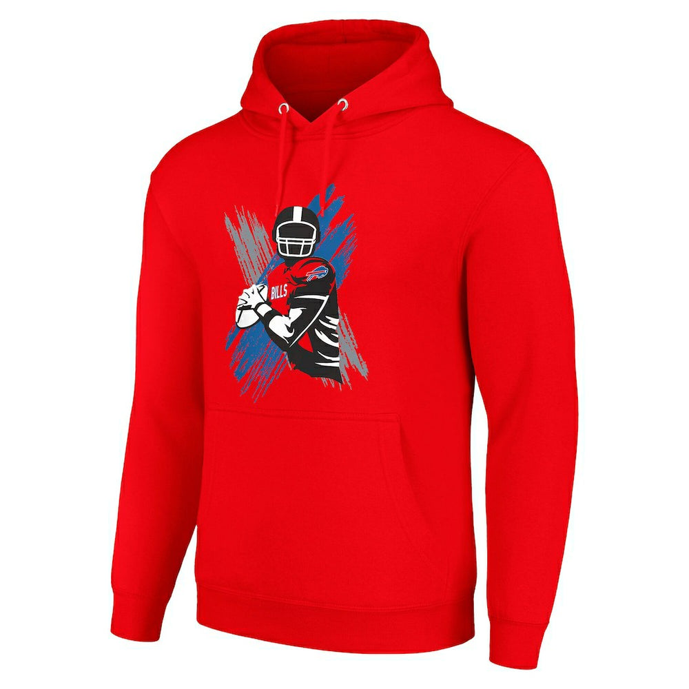 Buffalo Bills Starter Player X Fleece Pullover Hoodie - Red Hoodies