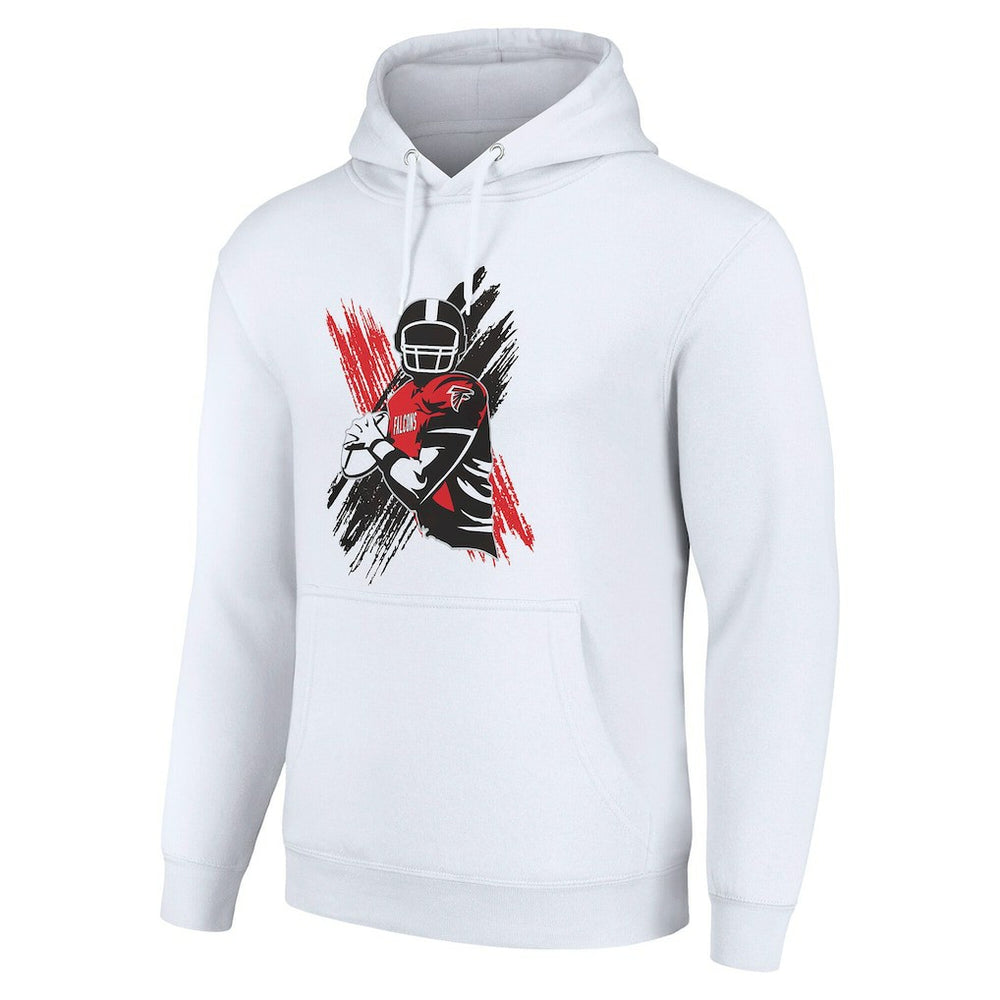 Atlanta Falcons Starter Player X Fleece Pullover Hoodie - White Hoodies