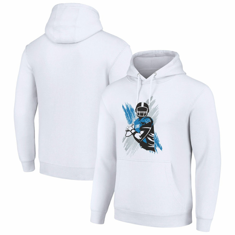 Detroit Lions Starter Player X Fleece Pullover Hoodie - White Hoodies