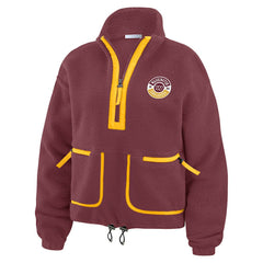 Washington Commanders WEAR by Erin Andrews Women's Polar Fleece Half-Zip Jacket - Burgundy Jackets