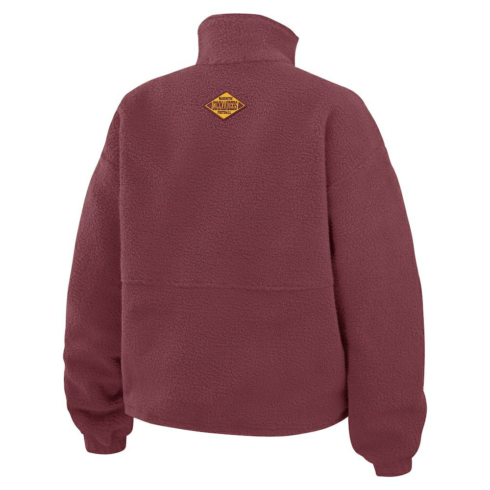 Washington Commanders WEAR by Erin Andrews Women's Polar Fleece Half-Zip Jacket - Burgundy Jackets