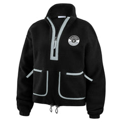 Las Vegas Raiders WEAR by Erin Andrews Women's Polar Fleece Half-Zip Jacket - Black Jackets