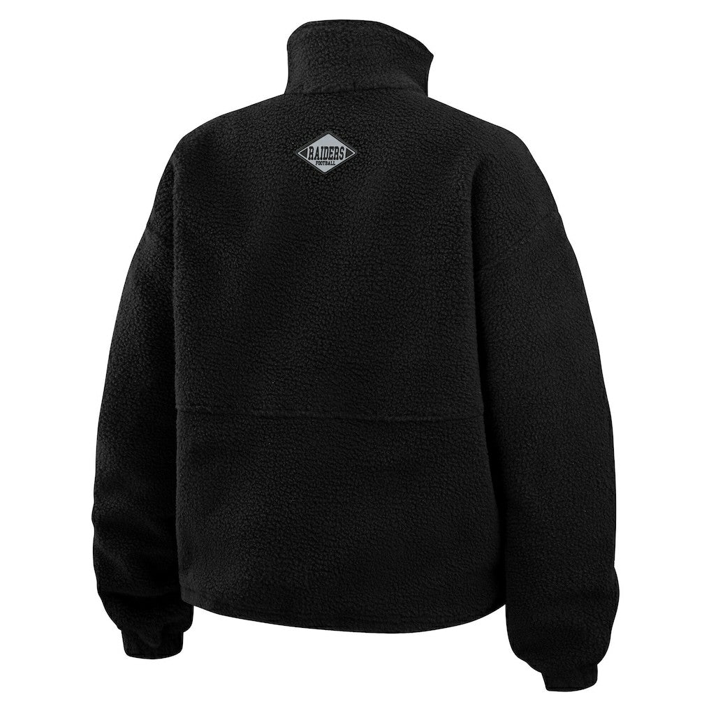 Las Vegas Raiders WEAR by Erin Andrews Women's Polar Fleece Half-Zip Jacket - Black Jackets