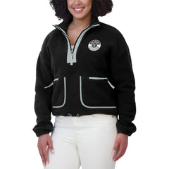 Las Vegas Raiders WEAR by Erin Andrews Women's Polar Fleece Half-Zip Jacket - Black Jackets