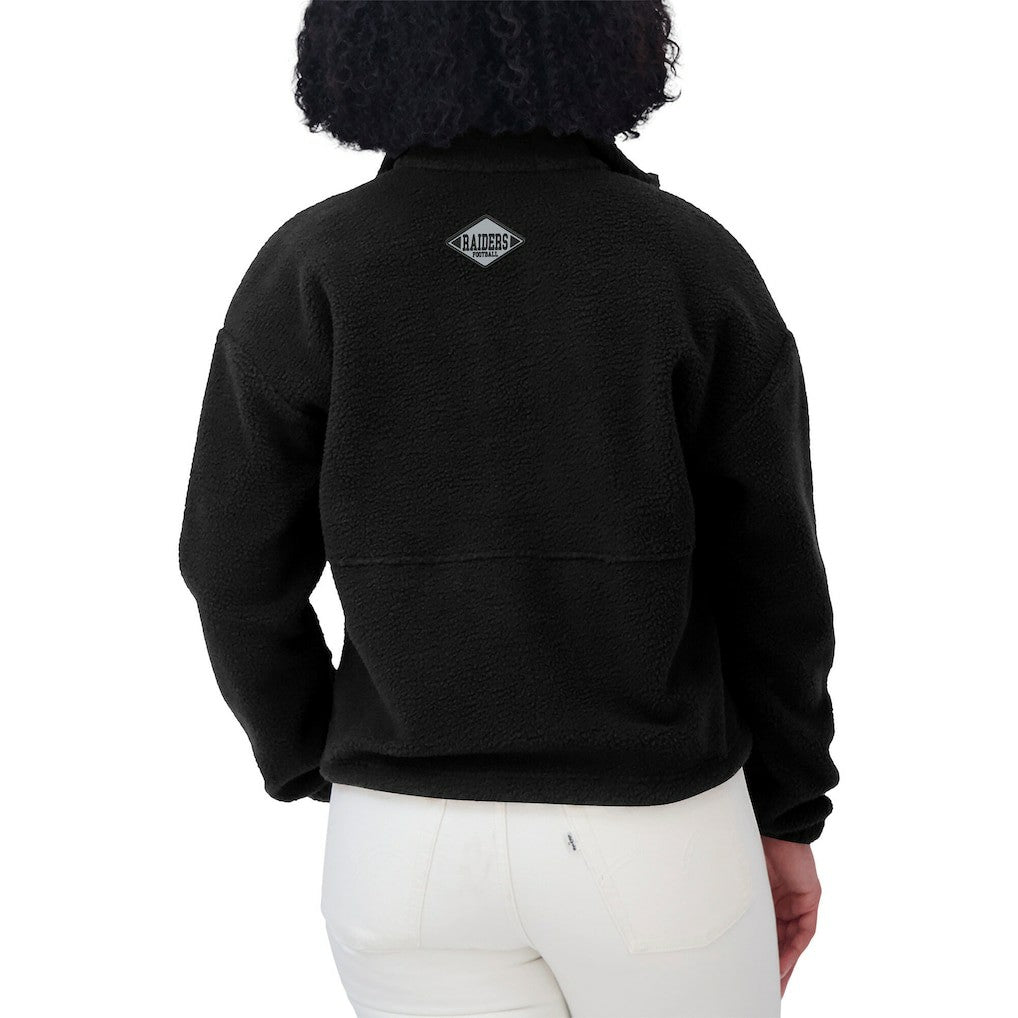 Las Vegas Raiders WEAR by Erin Andrews Women's Polar Fleece Half-Zip Jacket - Black Jackets