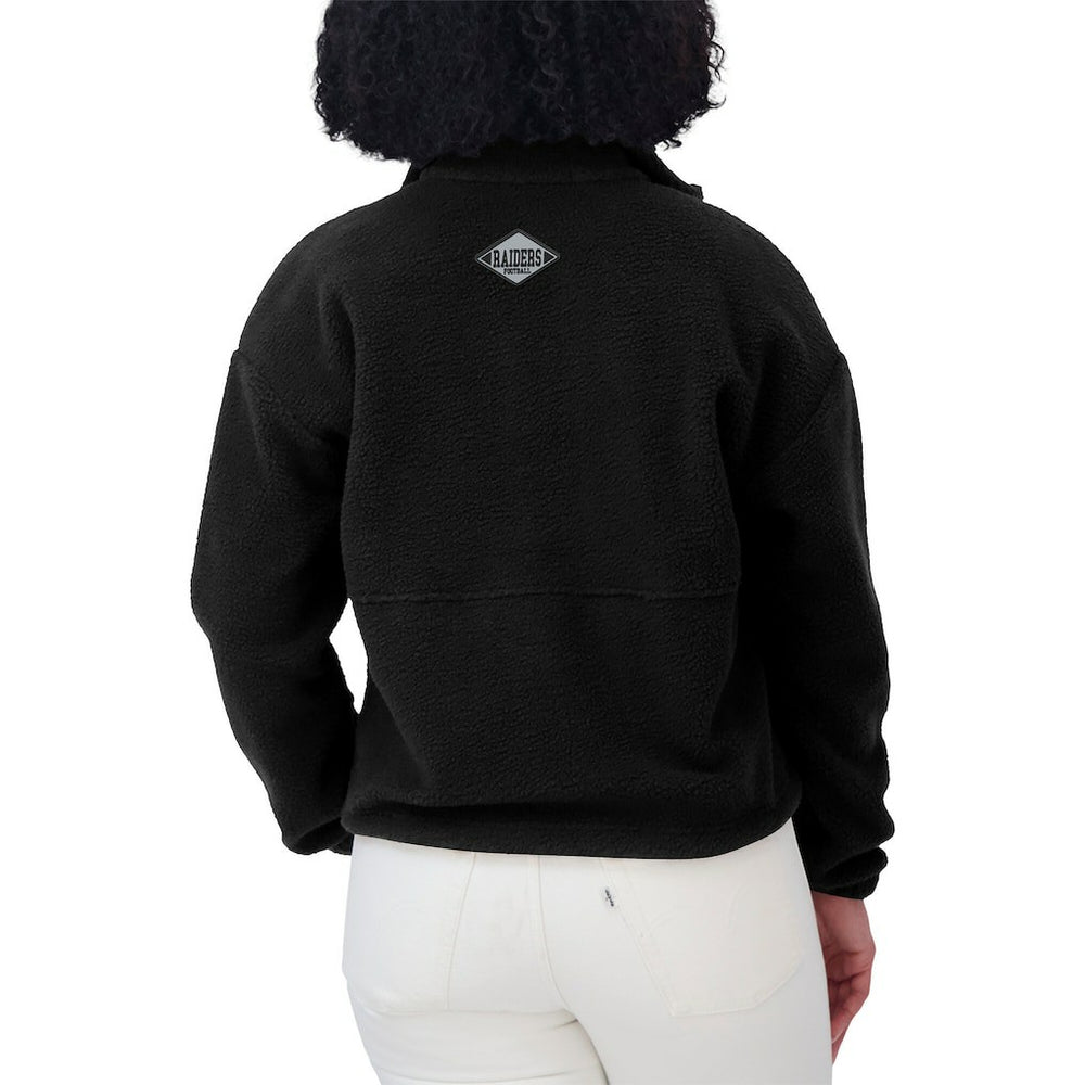 Las Vegas Raiders WEAR by Erin Andrews Women's Polar Fleece Half-Zip Jacket - Black Jackets