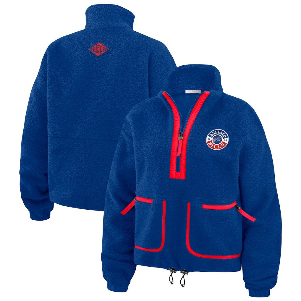 Buffalo Bills WEAR by Erin Andrews Women's Polar Fleece Half-Zip Jacket - Royal Jackets