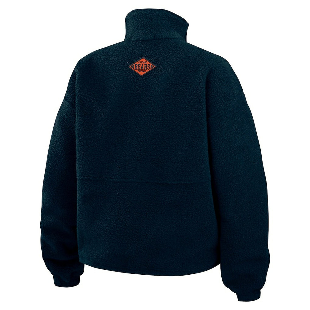 Chicago Bears WEAR by Erin Andrews Women's Polar Fleece Half-Zip Jacket - Navy Jackets