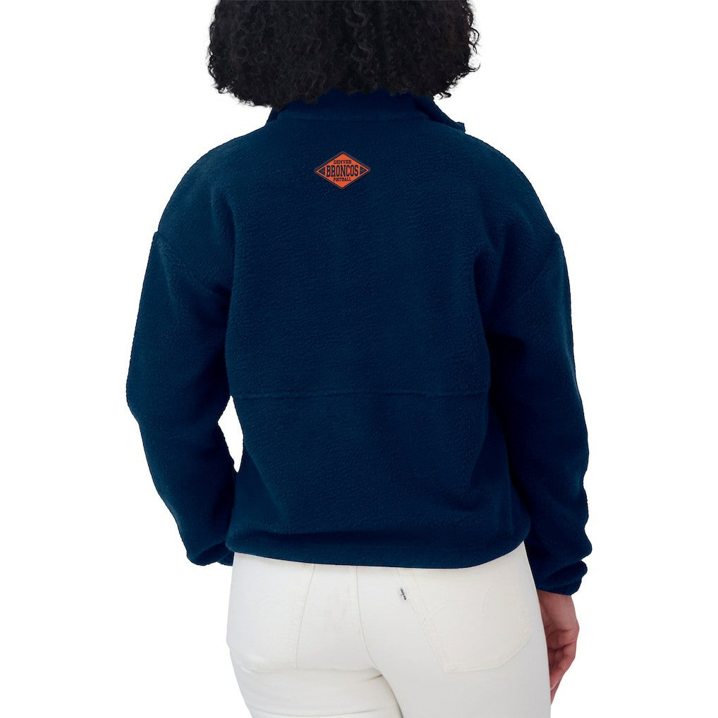 Denver Broncos WEAR by Erin Andrews Women's Polar Fleece Half-Zip Jacket - Navy Jackets