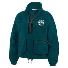 Philadelphia Eagles WEAR by Erin Andrews Women's Polar Fleece Half-Zip Jacket - Midnight Green Jackets