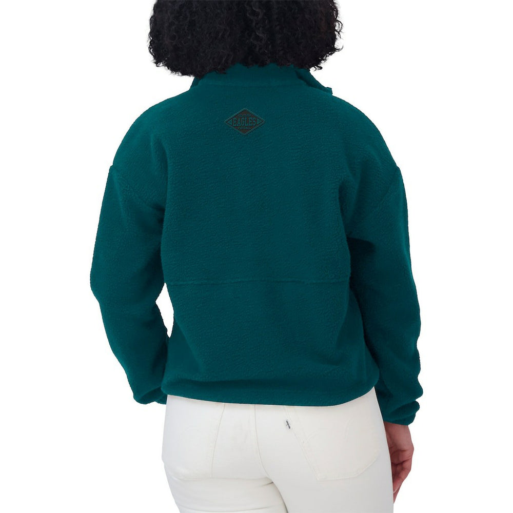 Philadelphia Eagles WEAR by Erin Andrews Women's Polar Fleece Half-Zip Jacket - Midnight Green Jackets