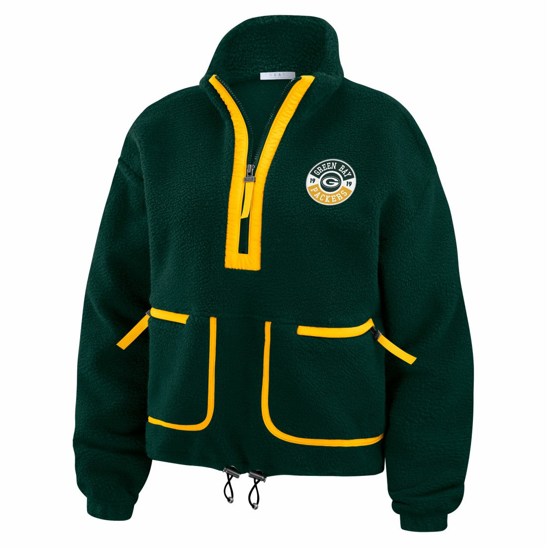 Green Bay Packers WEAR by Erin Andrews Women's Polar Fleece Half-Zip Jacket - Green Jackets