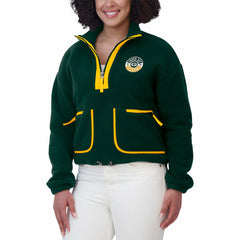 Green Bay Packers WEAR by Erin Andrews Women's Polar Fleece Half-Zip Jacket - Green Jackets