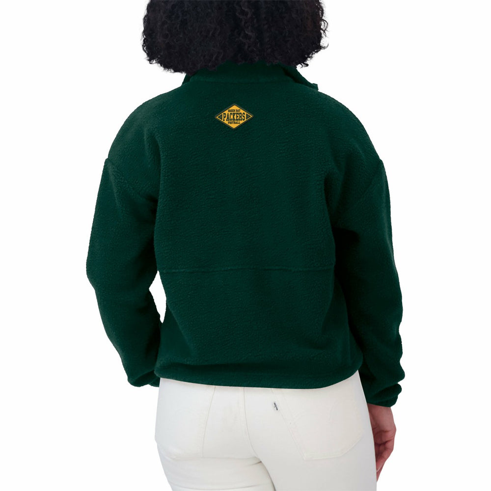 Green Bay Packers WEAR by Erin Andrews Women's Polar Fleece Half-Zip Jacket - Green Jackets