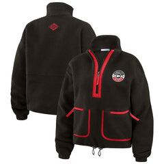 Kansas City Chiefs WEAR by Erin Andrews Women's Polar Fleece Half-Zip Jacket - Black Jackets