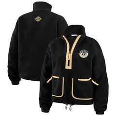 New Orleans Saints WEAR by Erin Andrews Women's Polar Fleece Half-Zip Jacket - Black Jackets