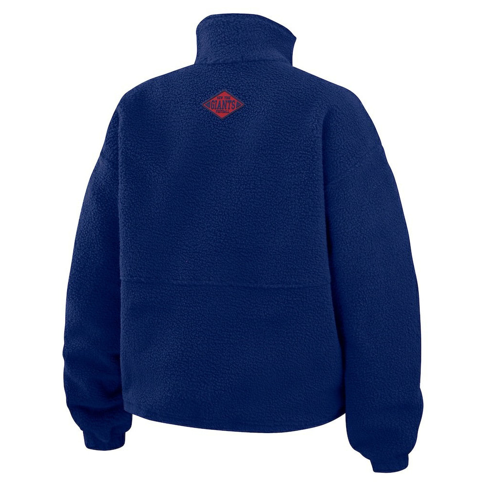 New York Giants WEAR by Erin Andrews Women's Polar Fleece Half-Zip Jacket - Royal Jackets