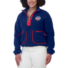 New York Giants WEAR by Erin Andrews Women's Polar Fleece Half-Zip Jacket - Royal Jackets