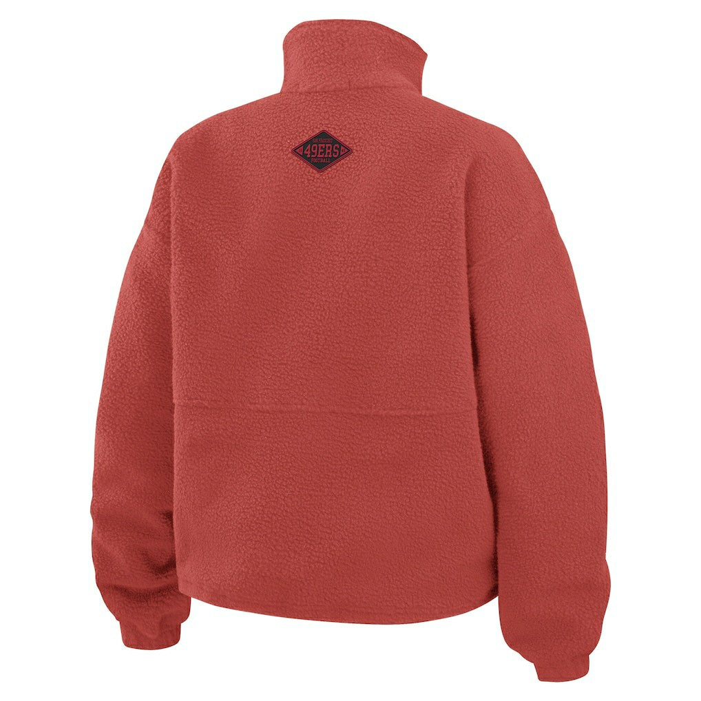 San Francisco 49ers WEAR by Erin Andrews Women's Polar Fleece Half-Zip Jacket - Scarlet Jackets