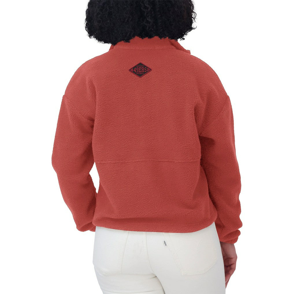 San Francisco 49ers WEAR by Erin Andrews Women's Polar Fleece Half-Zip Jacket - Scarlet Jackets