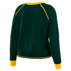 Green Bay Packers WEAR by Erin Andrews Women's Tie-Front Long Sleeve Top - Green/Gold Tops