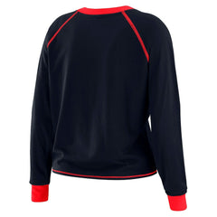 Houston Texans WEAR by Erin Andrews Women's Tie-Front Long Sleeve Top - Navy/Red Tops