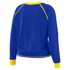 Los Angeles Rams WEAR by Erin Andrews Women's Tie-Front Long Sleeve Top - Royal/Gold Tops