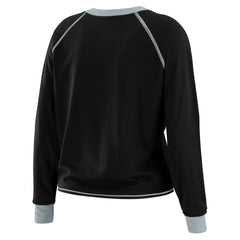 Las Vegas Raiders WEAR by Erin Andrews Women's Tie-Front Long Sleeve Top - Black/Gray Tops