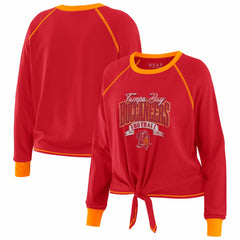 Tampa Bay Buccaneers WEAR by Erin Andrews Women's Tie-Front Long Sleeve Top - Red/Orange Tops
