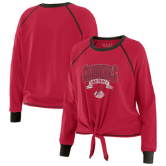 Arizona Cardinals WEAR by Erin Andrews Women's Tie-Front Long Sleeve Top - Cardinal/Black Tops