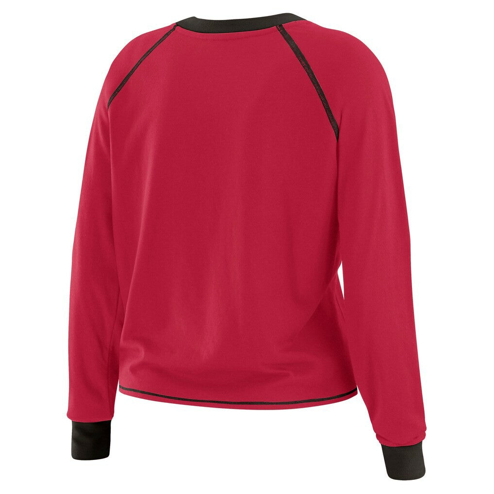 Arizona Cardinals WEAR by Erin Andrews Women's Tie-Front Long Sleeve Top - Cardinal/Black Tops