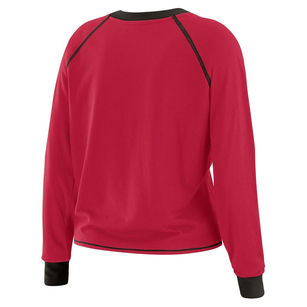Arizona Cardinals WEAR by Erin Andrews Women's Tie-Front Long Sleeve Top - Cardinal/Black Tops