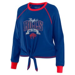 Buffalo Bills WEAR by Erin Andrews Women's Tie-Front Long Sleeve Top - Royal/Red Tops