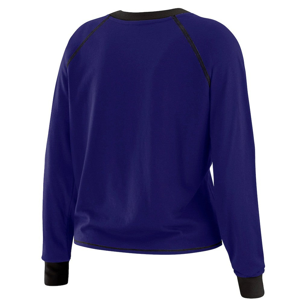 Baltimore Ravens WEAR by Erin Andrews Women's Tie-Front Long Sleeve Top - Purple/Black Tops