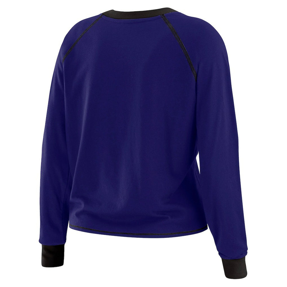Baltimore Ravens WEAR by Erin Andrews Women's Tie-Front Long Sleeve Top - Purple/Black Tops