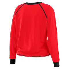 Atlanta Falcons WEAR by Erin Andrews Women's Tie-Front Long Sleeve Top - Red/Black Tops
