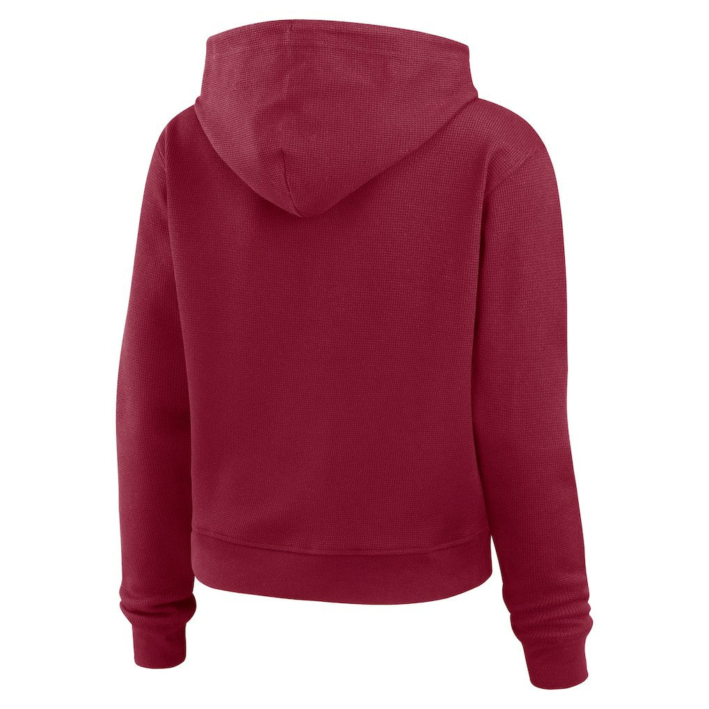 Washington Commanders WEAR by Erin Andrews Women's Waffle Hoodie Pullover Top - Burgundy Hoodies