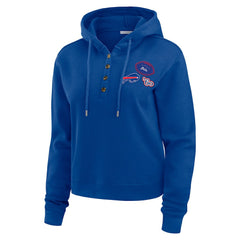 Buffalo Bills WEAR by Erin Andrews Women's Waffle Hoodie Pullover Top - Royal Hoodies