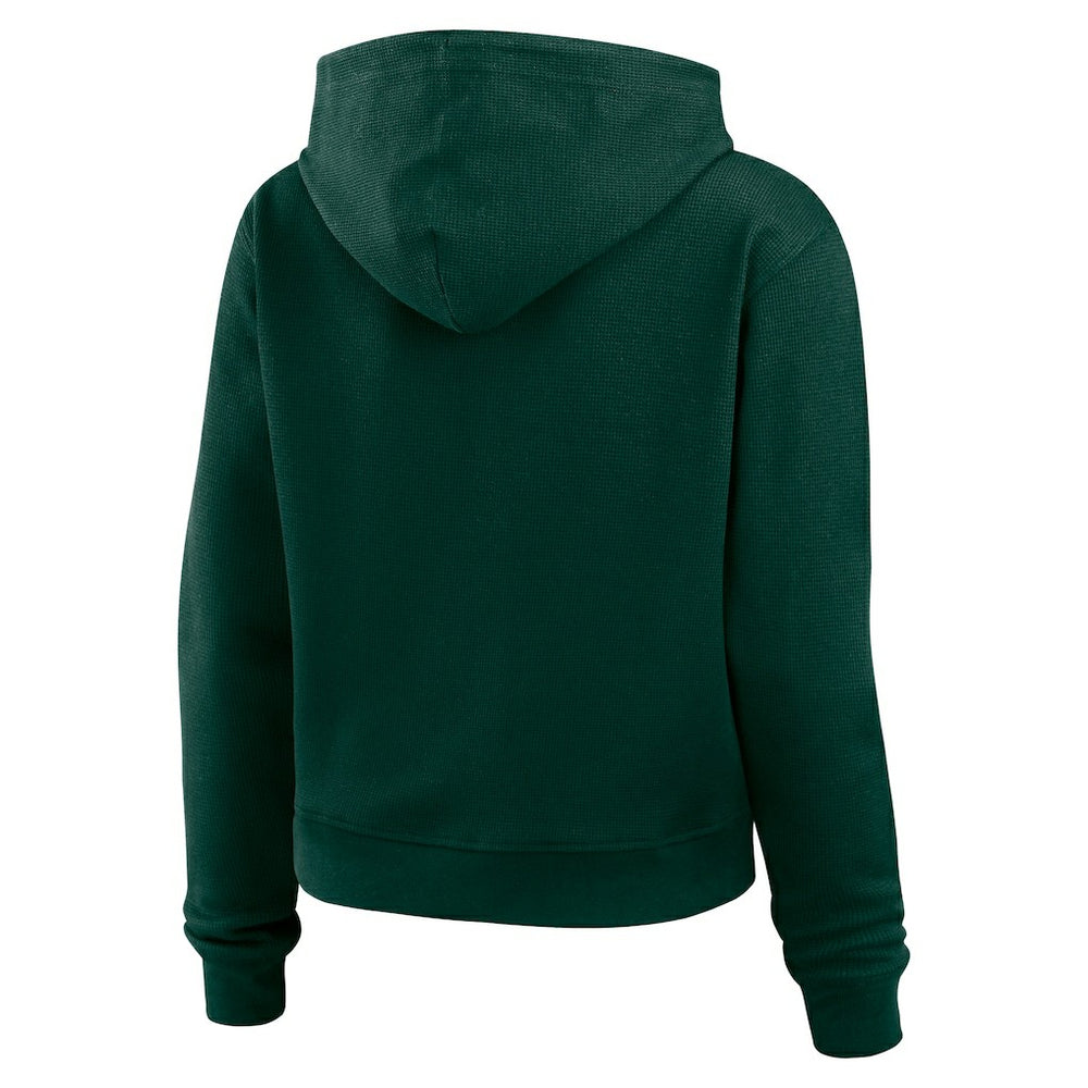 Green Bay Packers WEAR by Erin Andrews Women's Waffle Hoodie Pullover Top - Green Hoodies