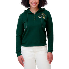 Green Bay Packers WEAR by Erin Andrews Women's Waffle Hoodie Pullover Top - Green Hoodies