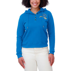 Los Angeles Chargers WEAR by Erin Andrews Women's Waffle Hoodie Pullover Top - Powder Blue Hoodies