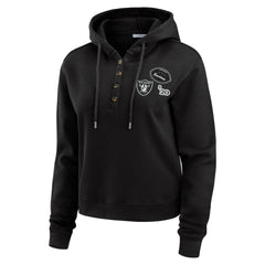 Las Vegas Raiders WEAR by Erin Andrews Women's Waffle Hoodie Pullover Top - Black Hoodies