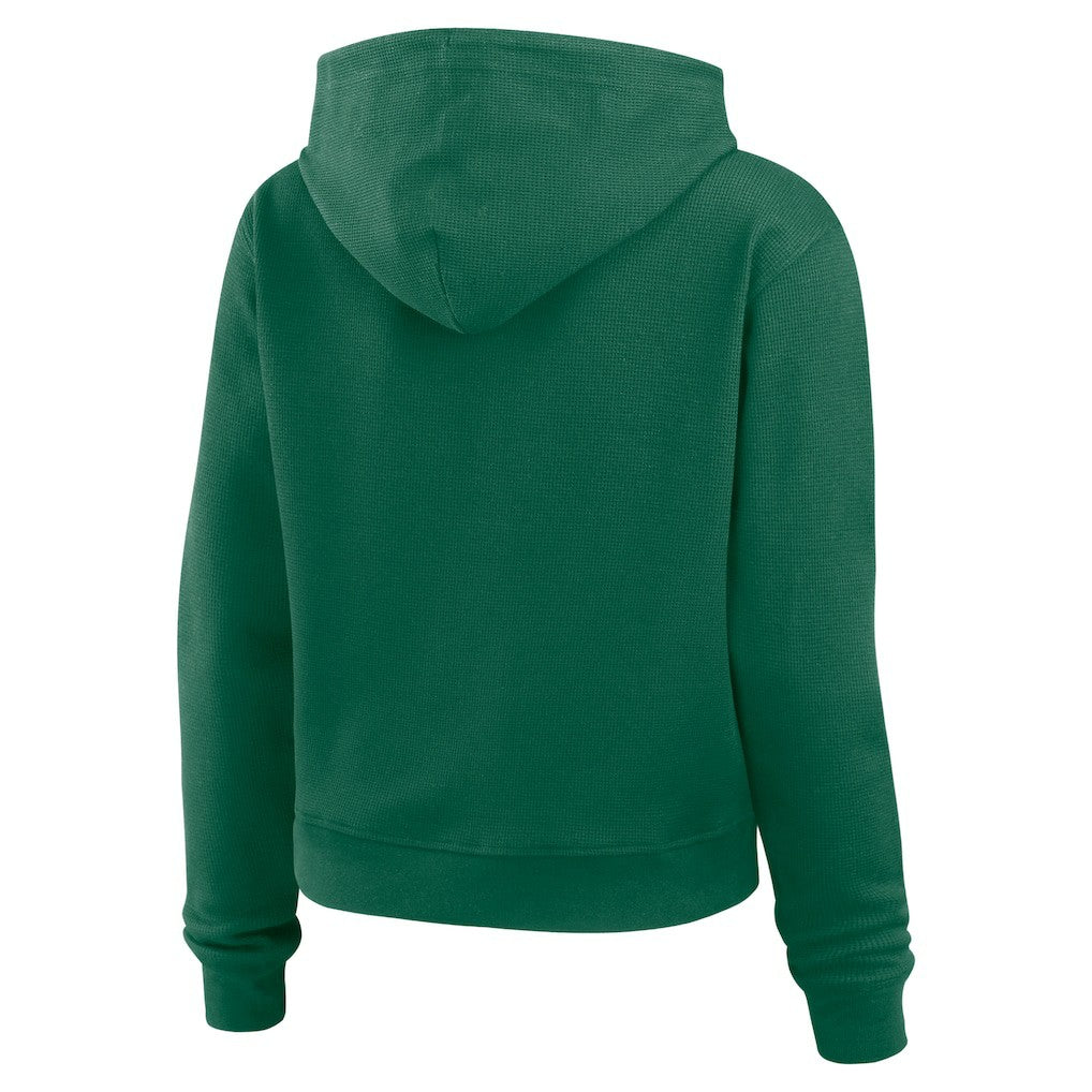 New York Jets WEAR by Erin Andrews Women's Waffle Hoodie Pullover Top - Green Hoodies