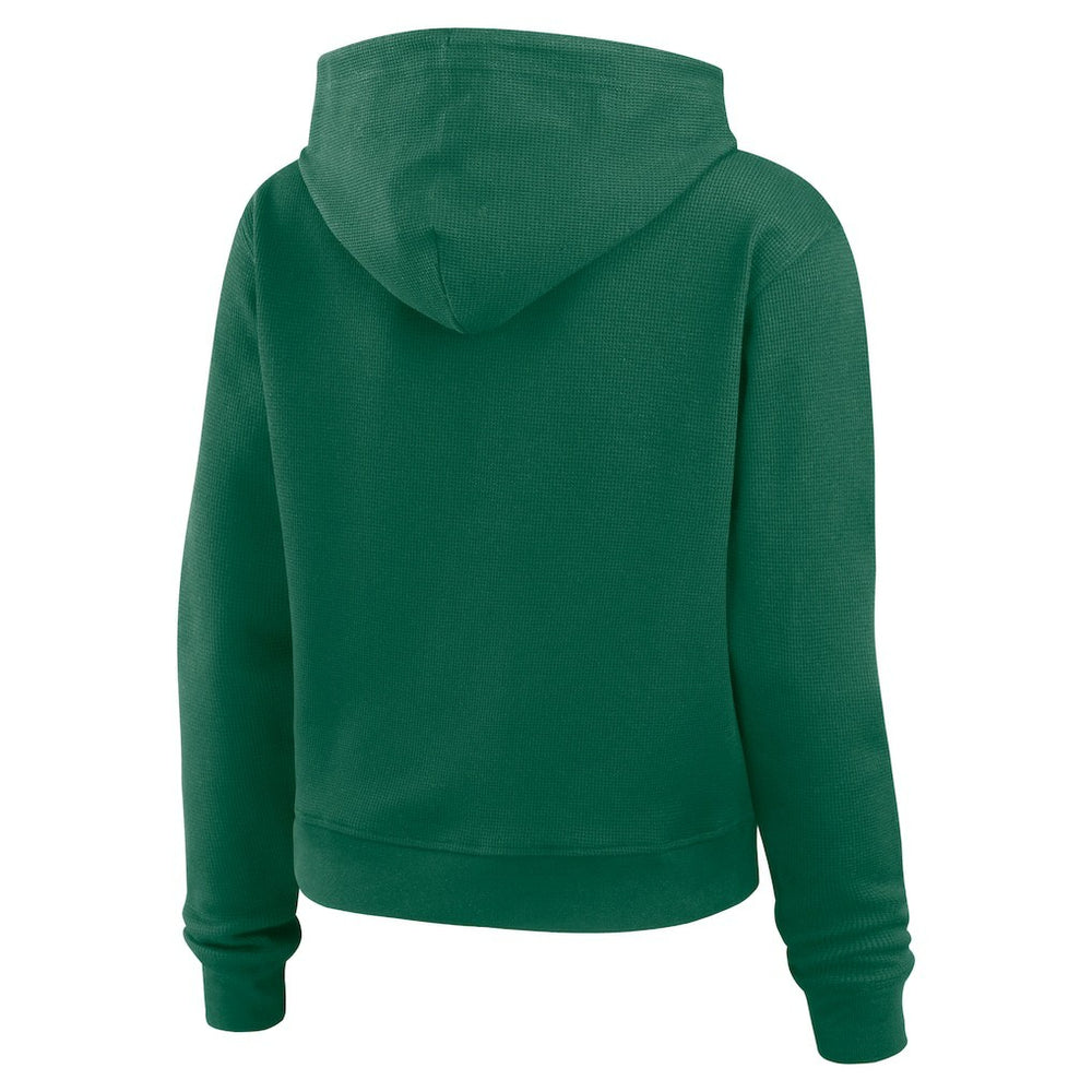 New York Jets WEAR by Erin Andrews Women's Waffle Hoodie Pullover Top - Green Hoodies