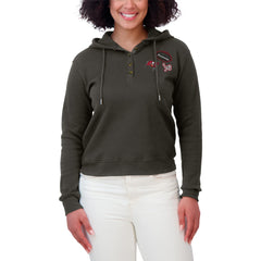 Tampa Bay Buccaneers WEAR by Erin Andrews Women's Waffle Hoodie Pullover Top - Pewter Hoodies
