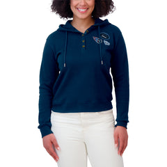 Tennessee Titans WEAR by Erin Andrews Women's Waffle Hoodie Pullover Top - Navy Hoodies
