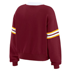 Washington Commanders WEAR by Erin Andrews Women's Lace-Up Pullover Sweatshirt - Burgundy Pullover