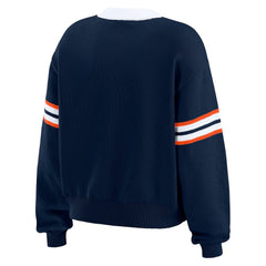 Denver Broncos WEAR by Erin Andrews Women's Lace-Up Pullover Sweatshirt - Navy Pullover